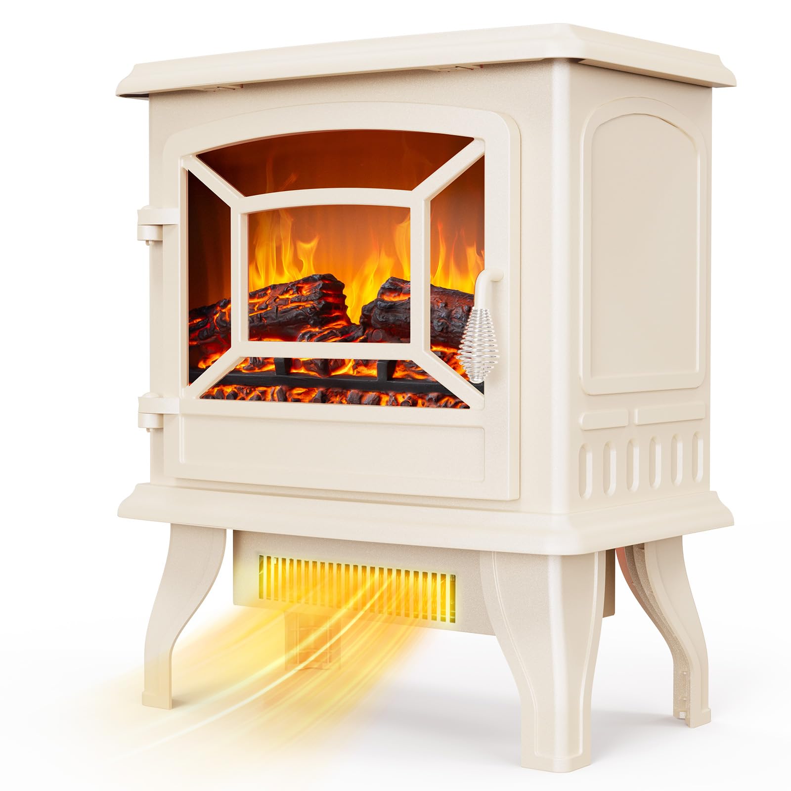 ROVSUN 20" High 1400W 120V Electric Fireplace Stove Milky White