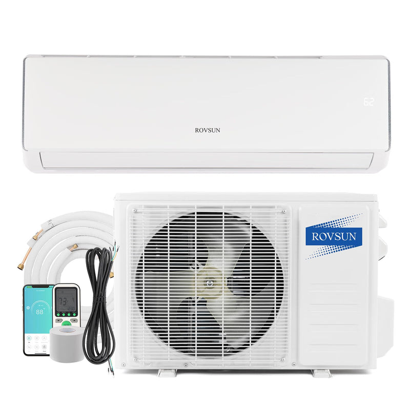 ROVSUN 11000 BTU 17 SEER2 230V Wifi Enabled Ductless Mini Split Air Conditioner with Heat Pump Inverter & Install Kit