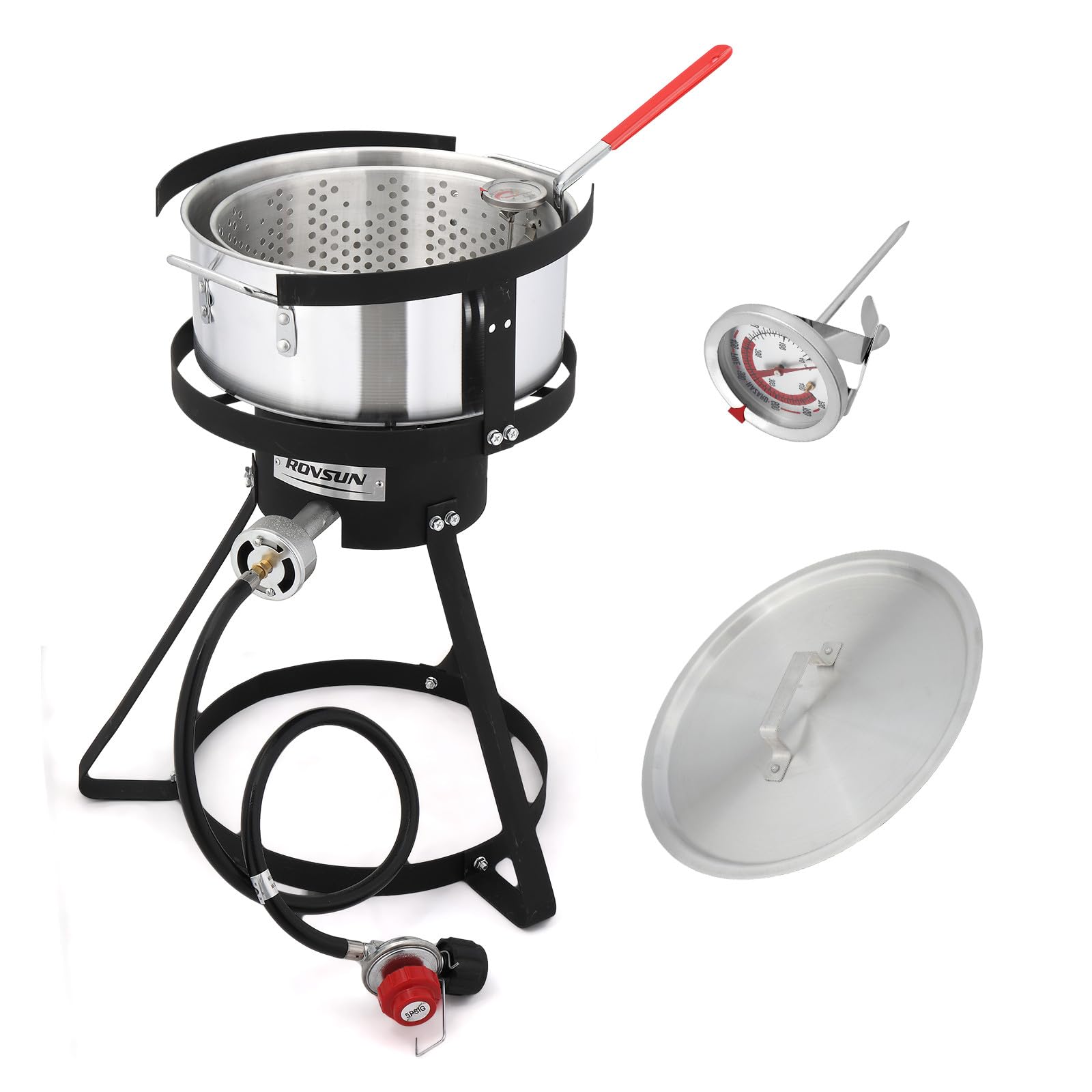 ROVSUN 10 QT Fish Fryer Pot with 55,000 BTU Propane Stove