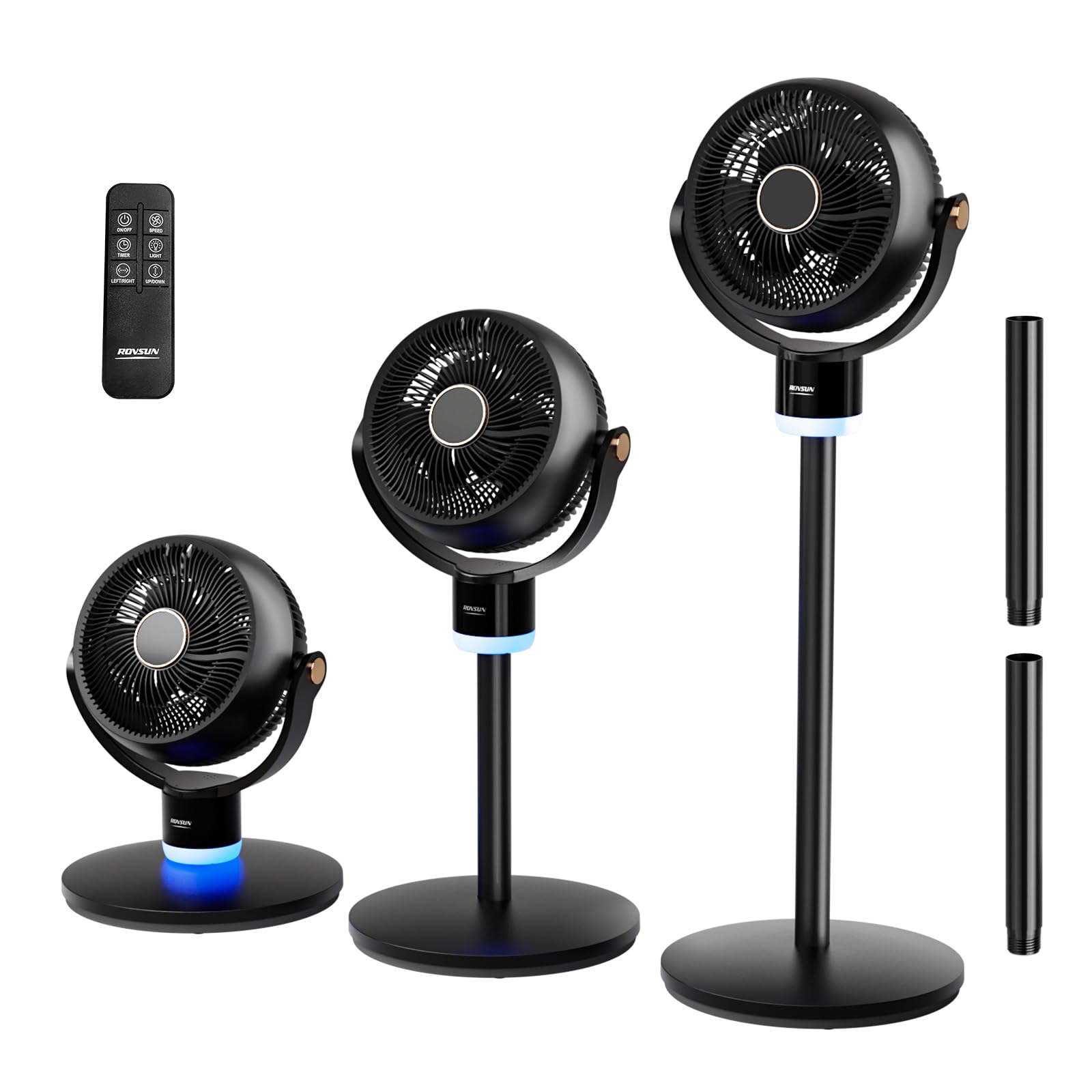 ROVSUN 40" 40W 110V Industrial Pedestal Fan Black