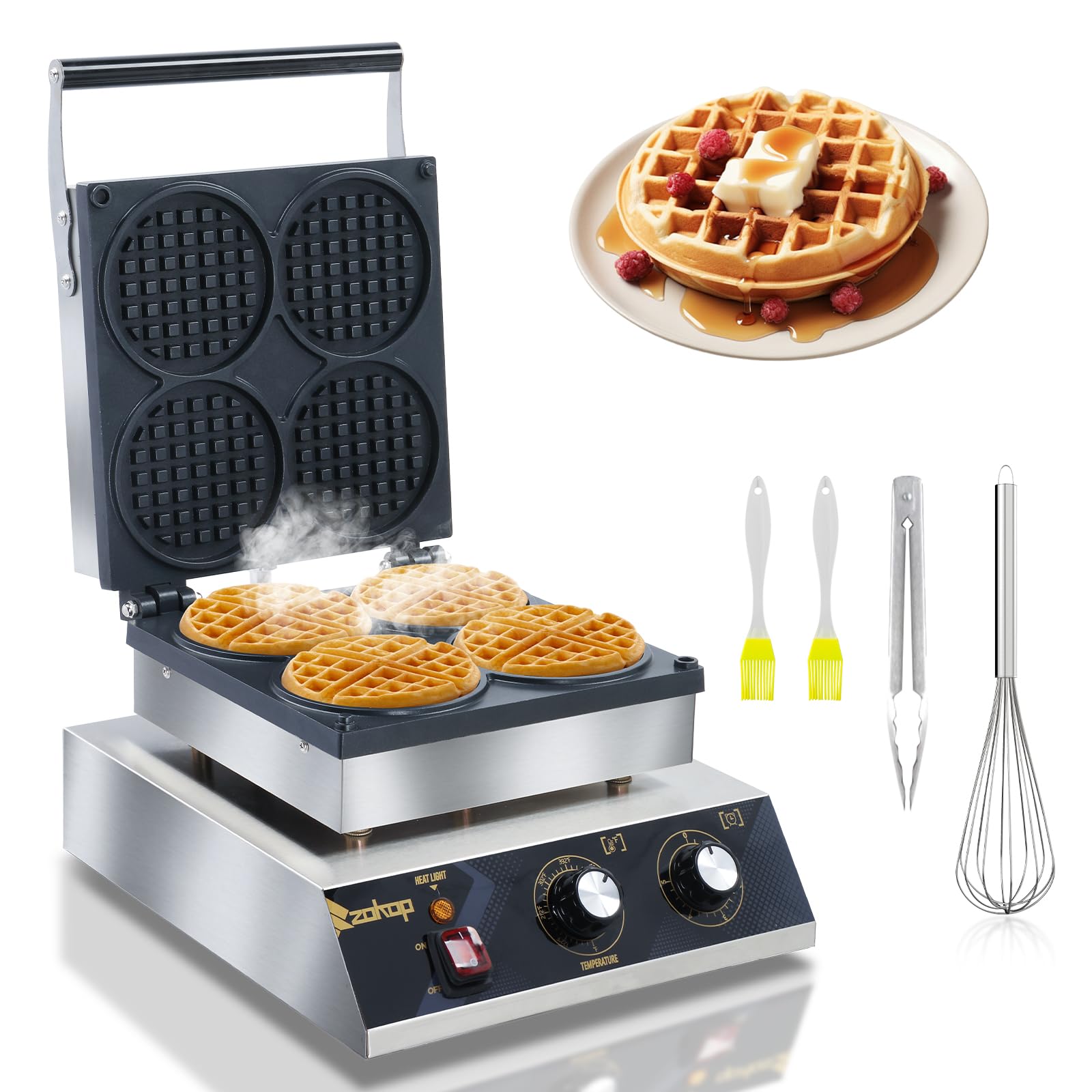 4 Grids 1750W 110V Electric Non-Stick Belgian Waffle Maker