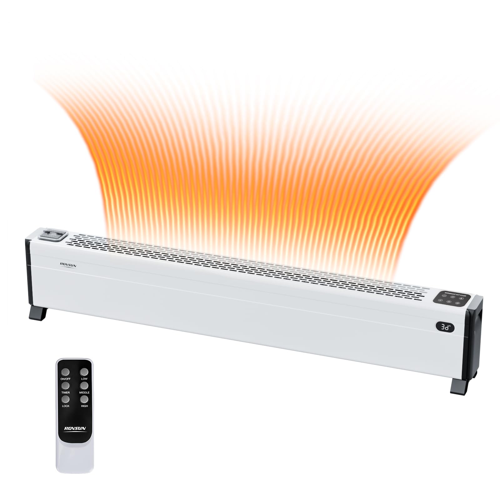ROVSUN 48" Wide 1,500W 120V Electric Baseboard Heater with Remote Control