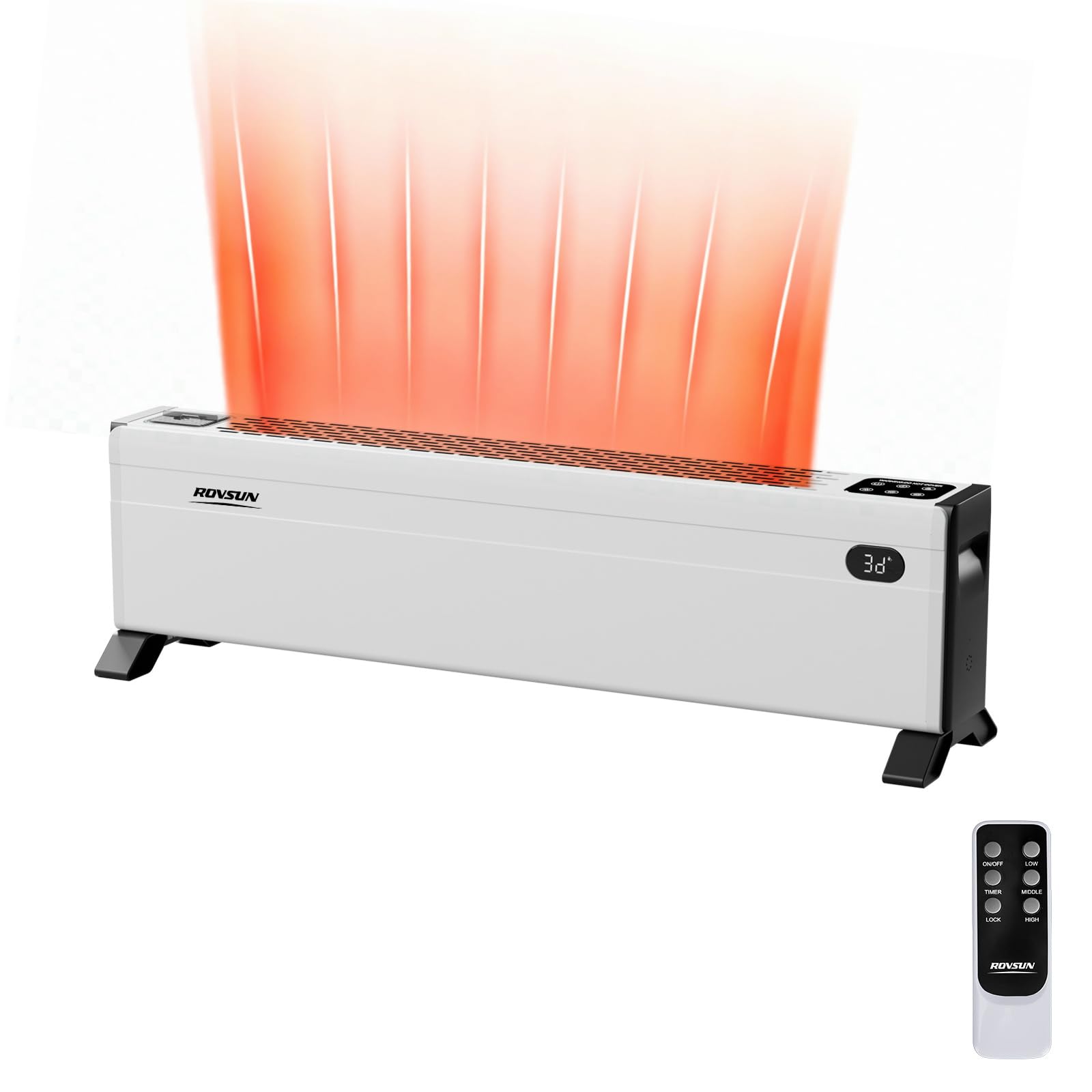 ROVSUN 32" Wide 1,500W 120V Electric Baseboard Heater with Remote Control