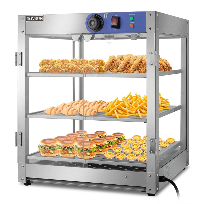 ROVSUN 3-Tier 800W 110V Commercial Food Warmer Display Countertop with LED Lighting
