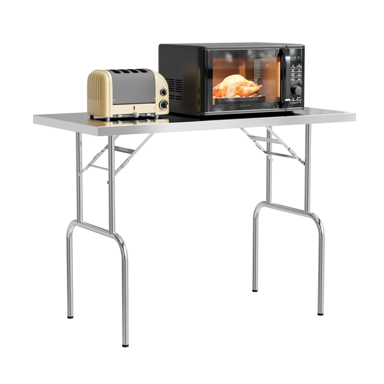 ROVSUN 48" x 24" Stainless Steel Folding Work Table