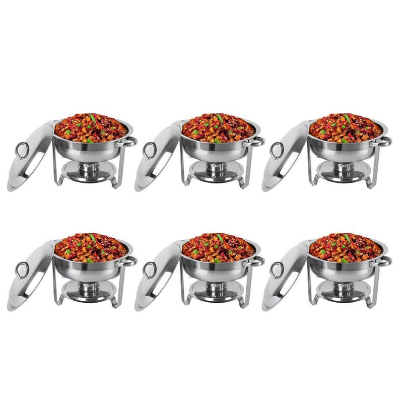 ROVSUN 5 QT Round Full Size Stainless Steel Chafing Dish Buffet Set 2/4/6/8 Packs