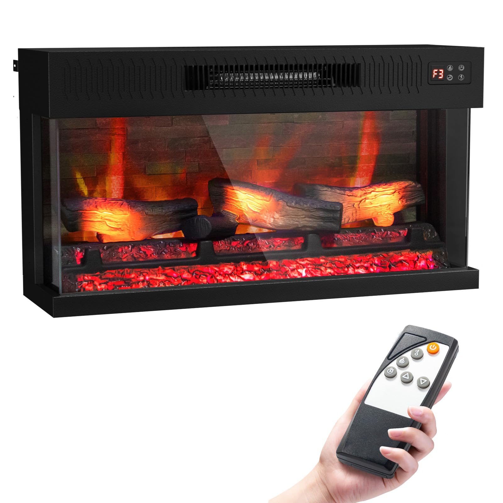 ROVSUN 36" 1400W 120V Electric Fireplace Insert with Remote Control