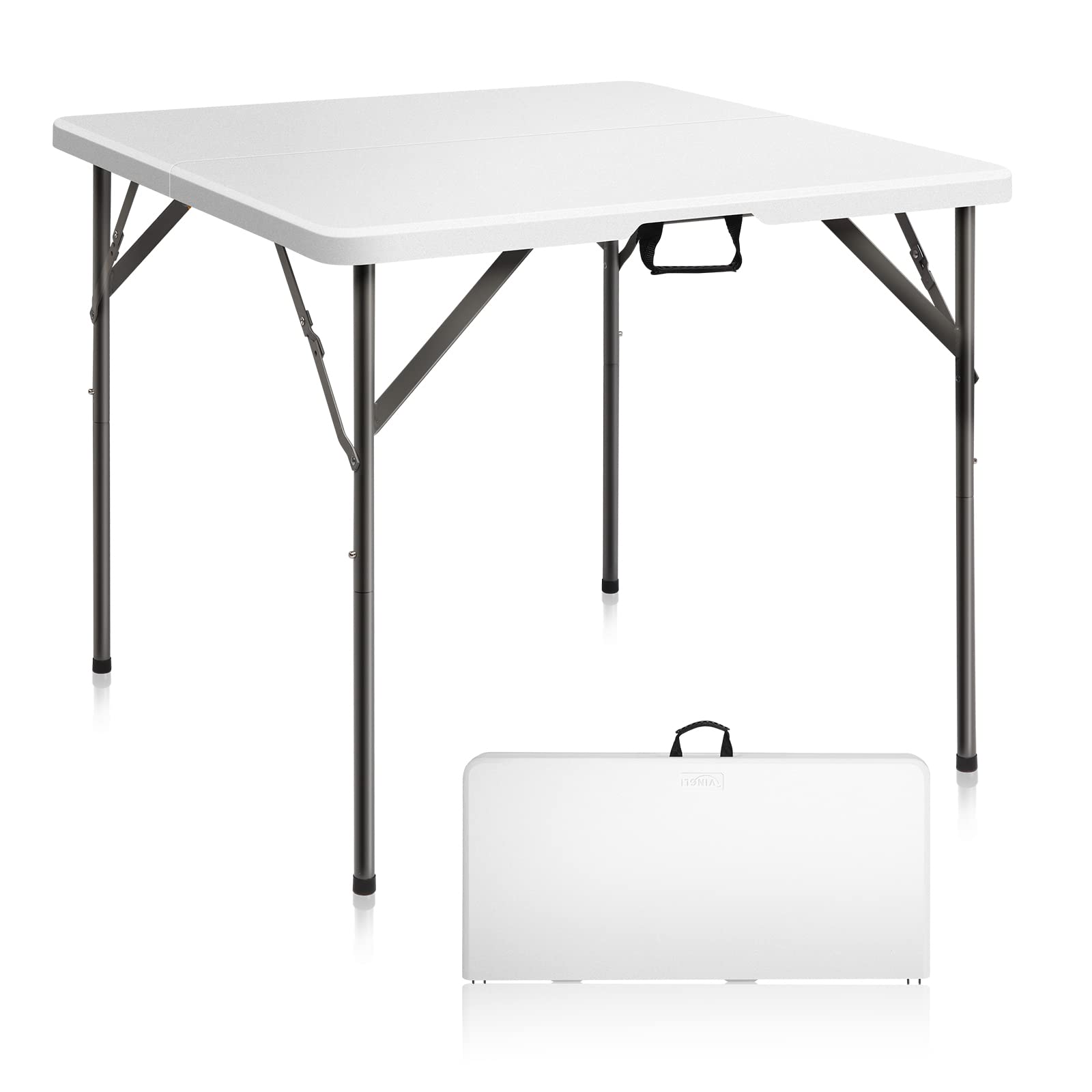 34" Square Bi-Folding Portable Plastic Dining Card Table