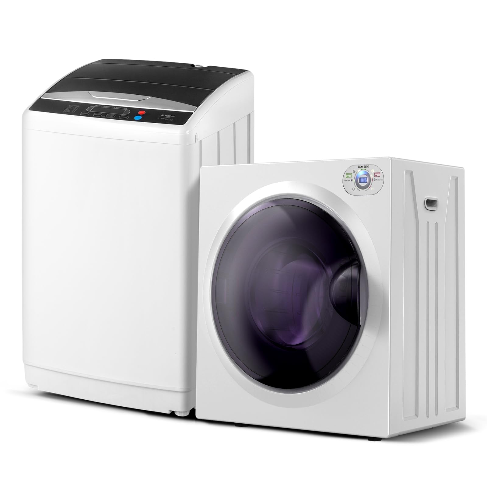 ROVSUN 25 LBS Full Automatic Washing Machine and 2.6 Cu.Ft Portable Clothes Dryer Set