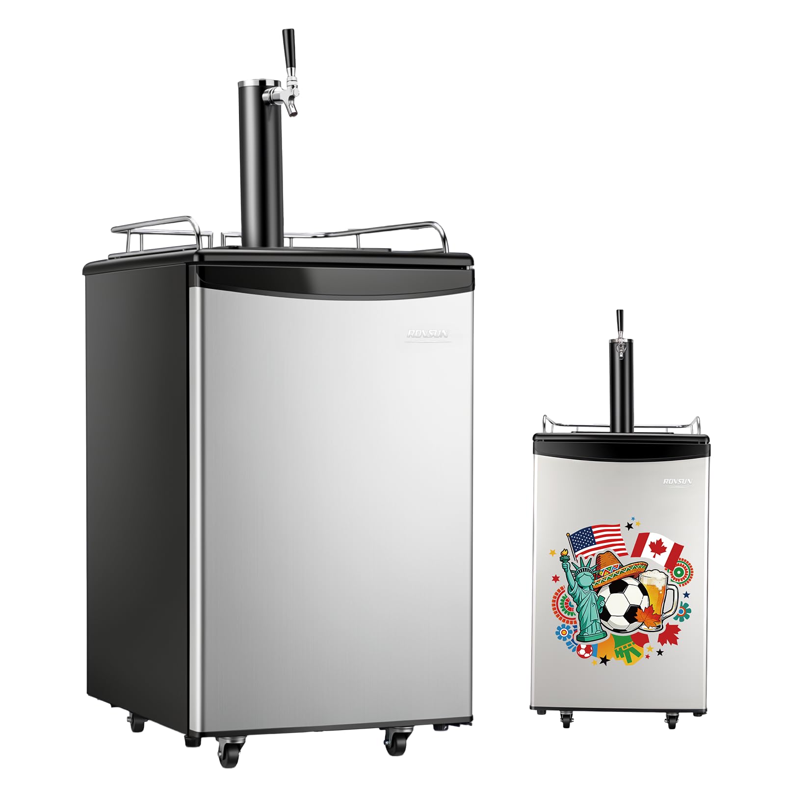 ROVSUN 5.4 Cu.Ft. Single Tap Kegerator Beer Dispenser Silver