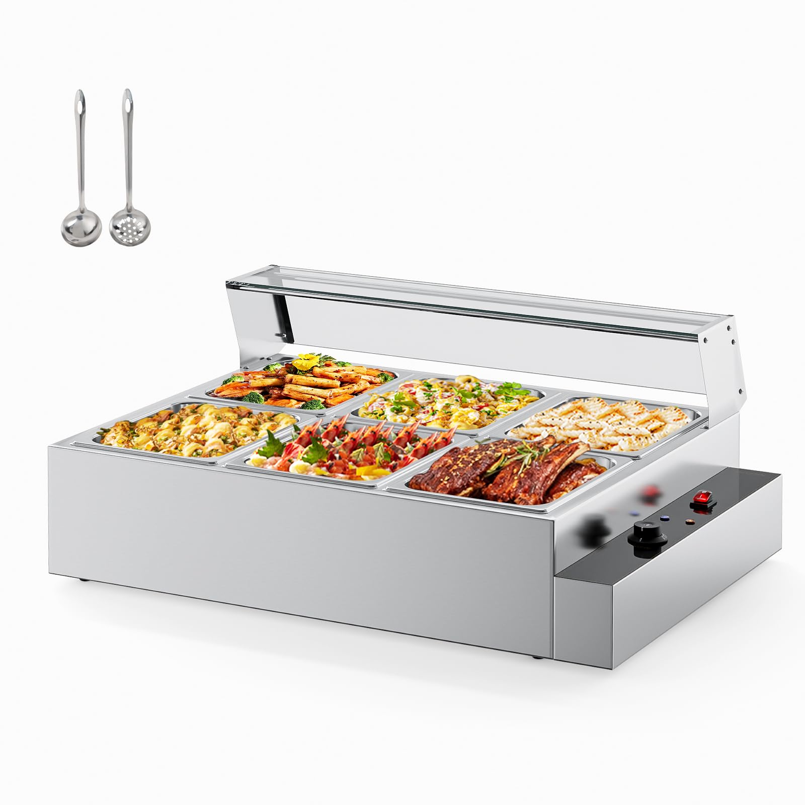 ROVSUN 72 QT 6-Pan Electric Steam Table Countertop