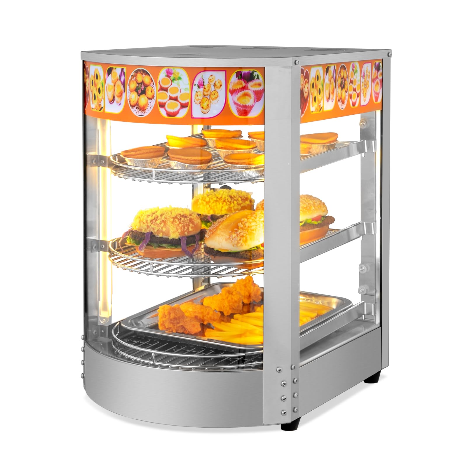 ROVSUN 3-Tier 14" 800W 110V Hot Food Warmer Display Case Countertop
