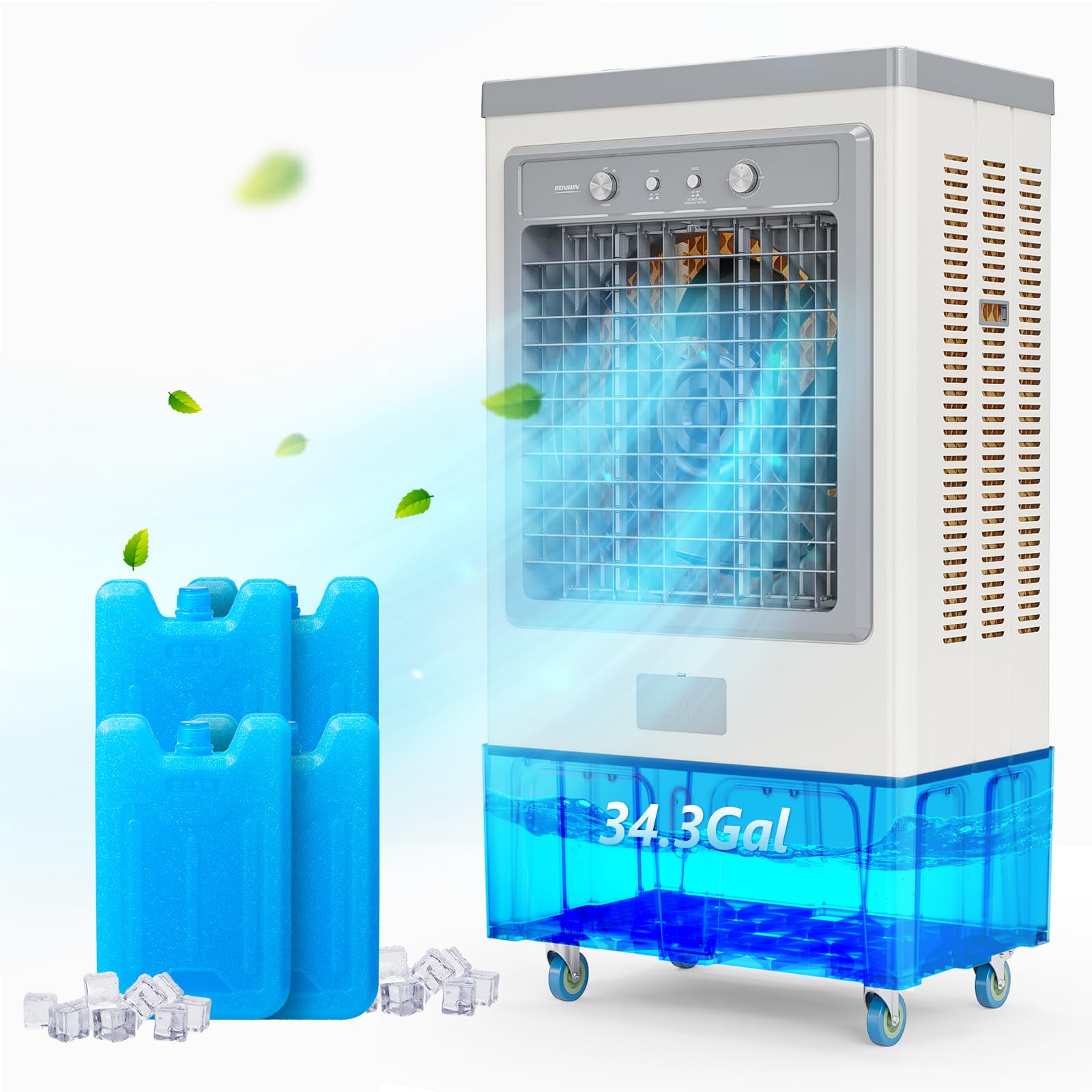 ROVSUN 34.3 Gal Portable Evaporative Air Cooler with Remote Control