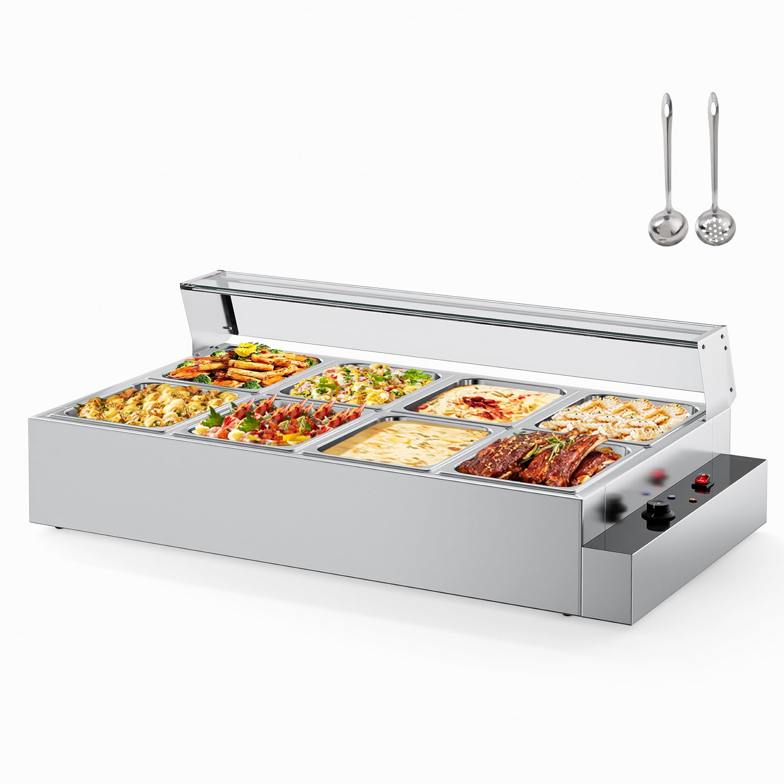 ROVSUN 96 QT 8-Pan Electric Steam Table Countertop