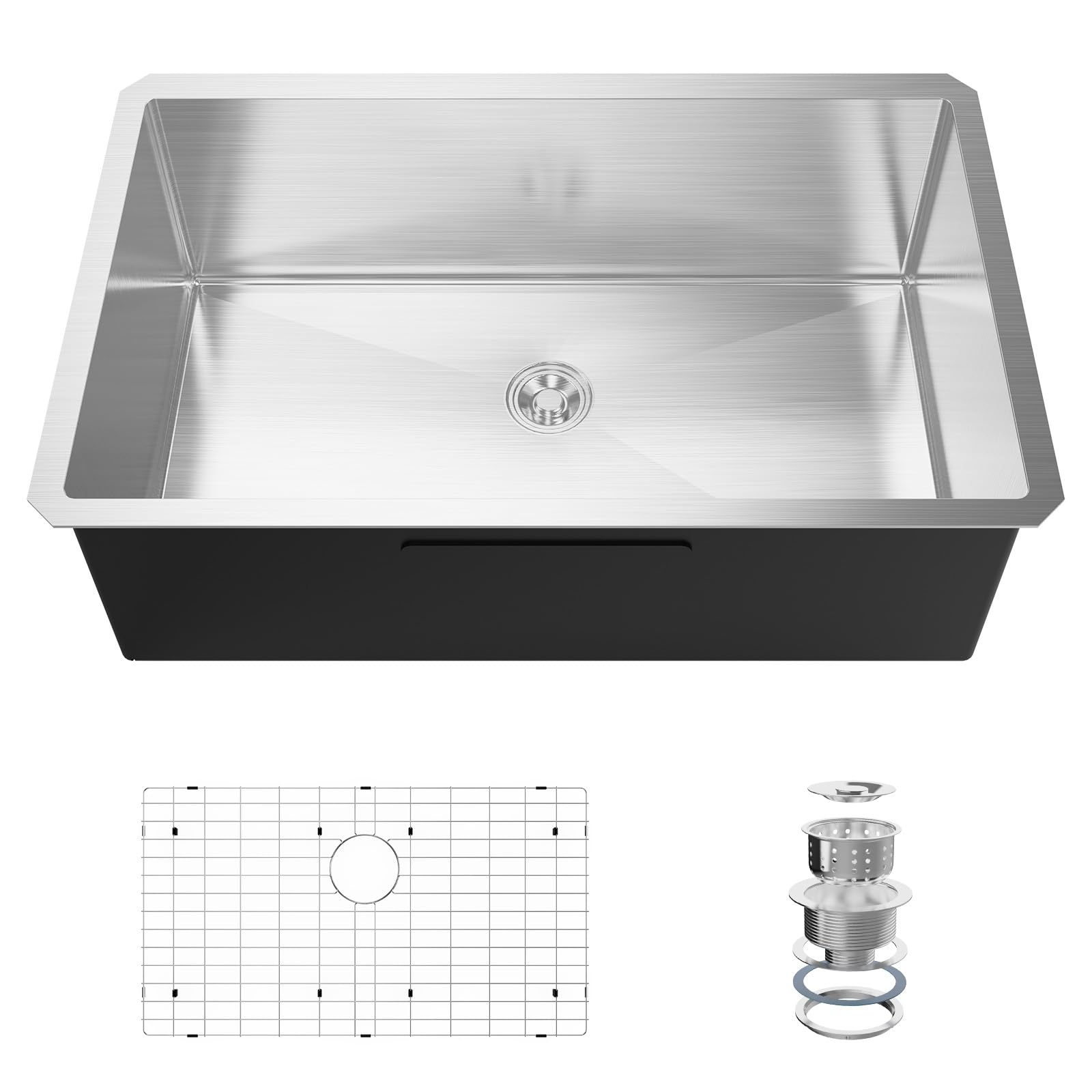 ROVSUN 30" x 19" Undermount Stainless Steel Sink Kitchen with Protector