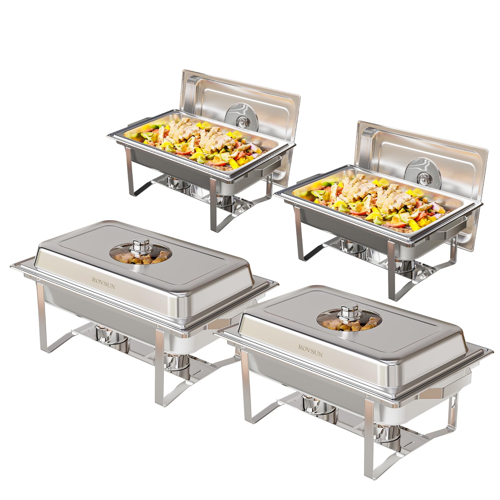 ROVSUN 8 QT Stainless Steel Rectangle Chafing Dish Set