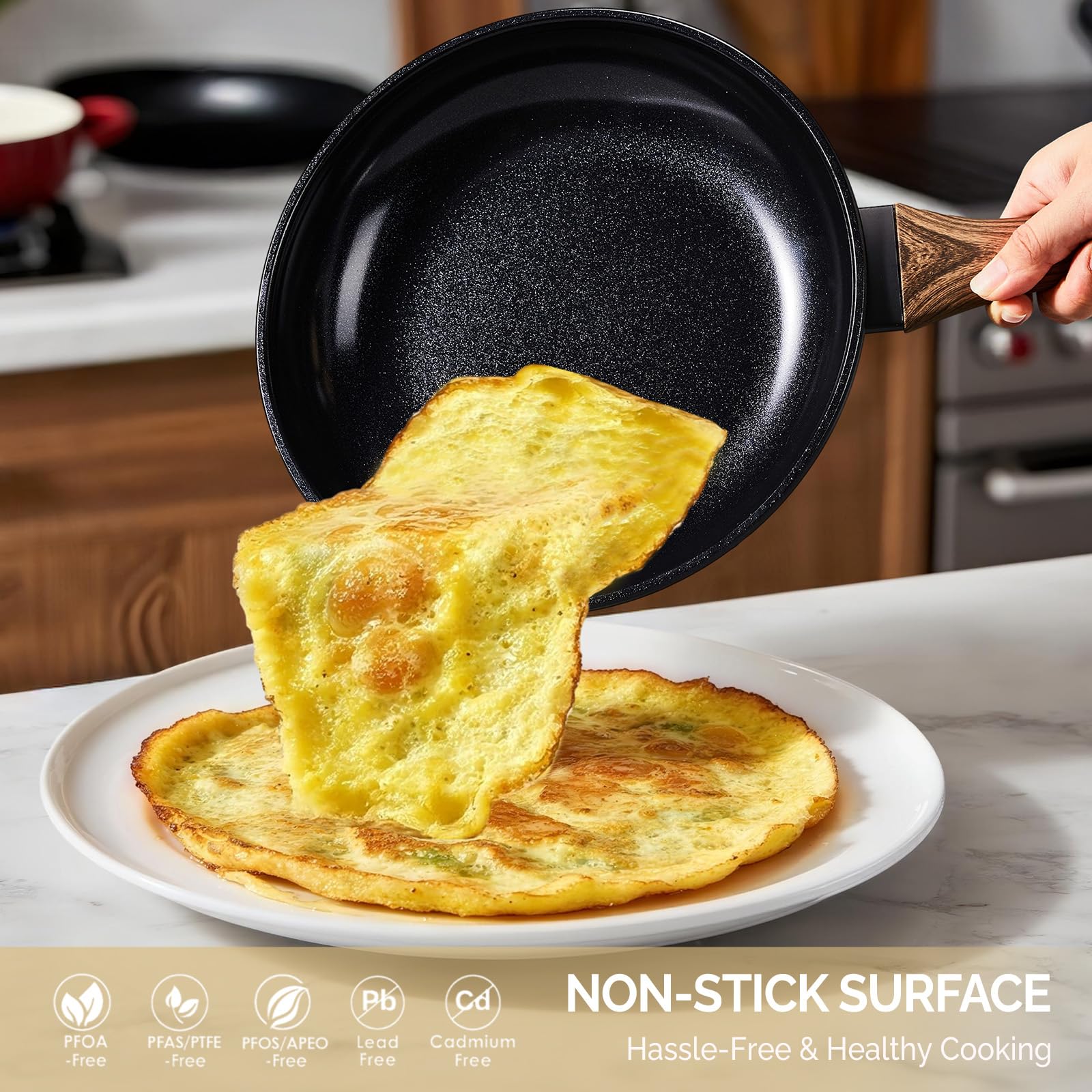 ROVSUN 20 Pcs Nonstick Pots and Pans Set Black