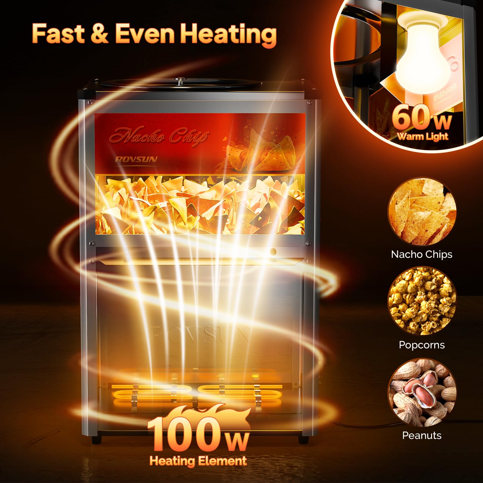 ROVSUN 10 lb. 160W 120V Nacho Chip Food Warmer Display Case Countertop