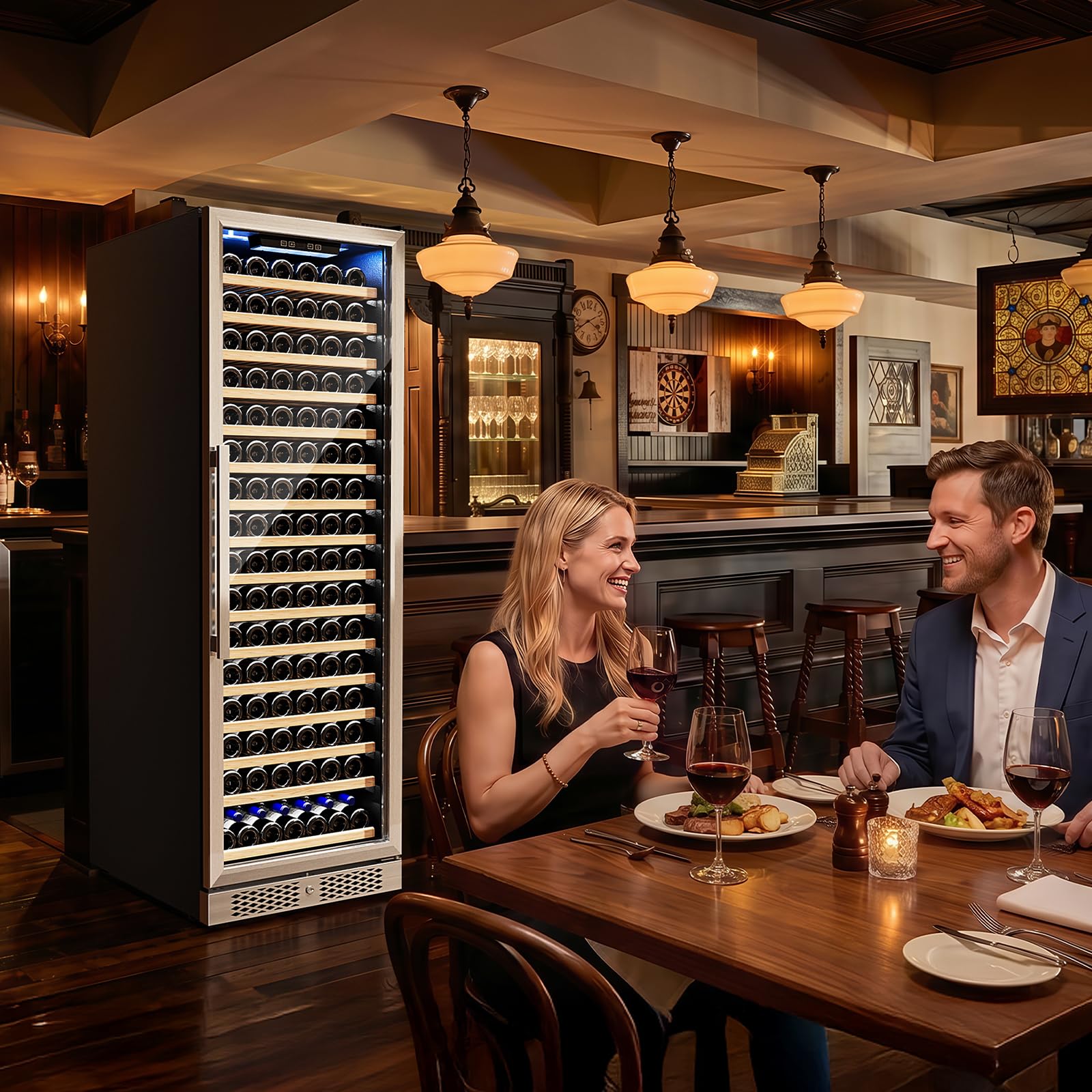 ROVSUN 171-Bottle 24" Wide Wine Cooler Fridge with Digital Temp Control