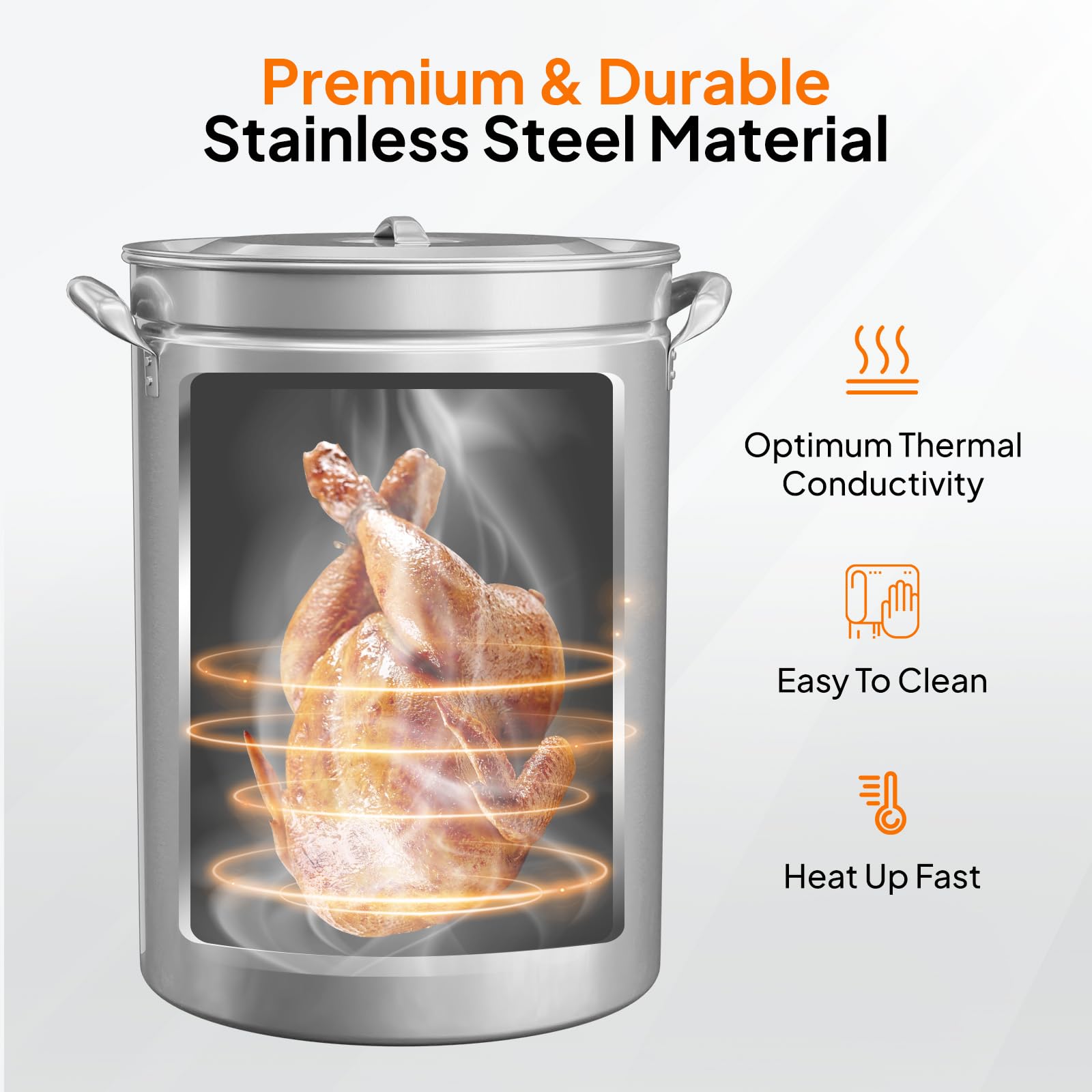 ROVSUN 44 QT Stainless Steel Seafood Boil Pot with Strainer