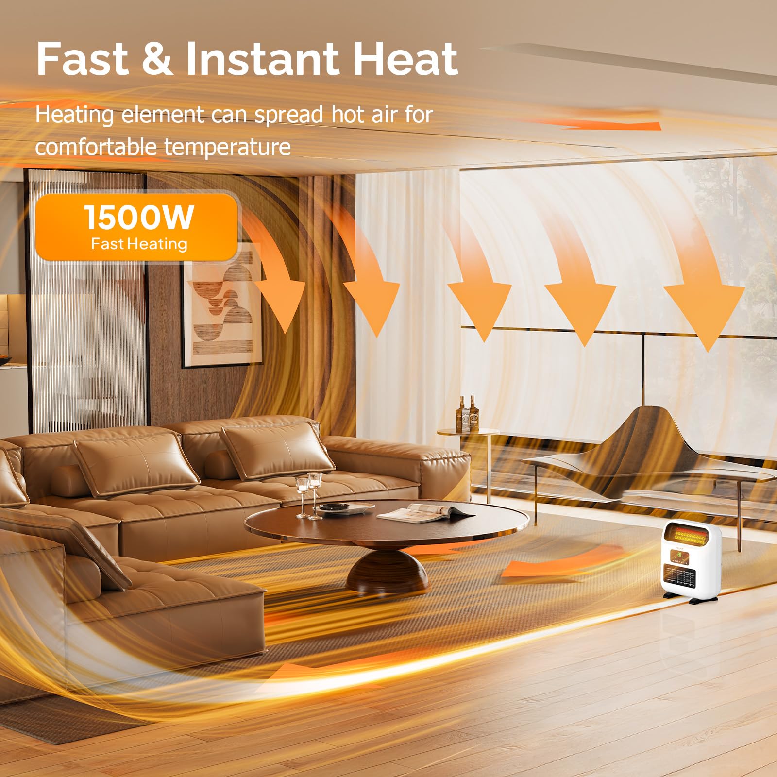 ROVSUN 1,500W 120V Wall-Mounted & Freestanding Heater