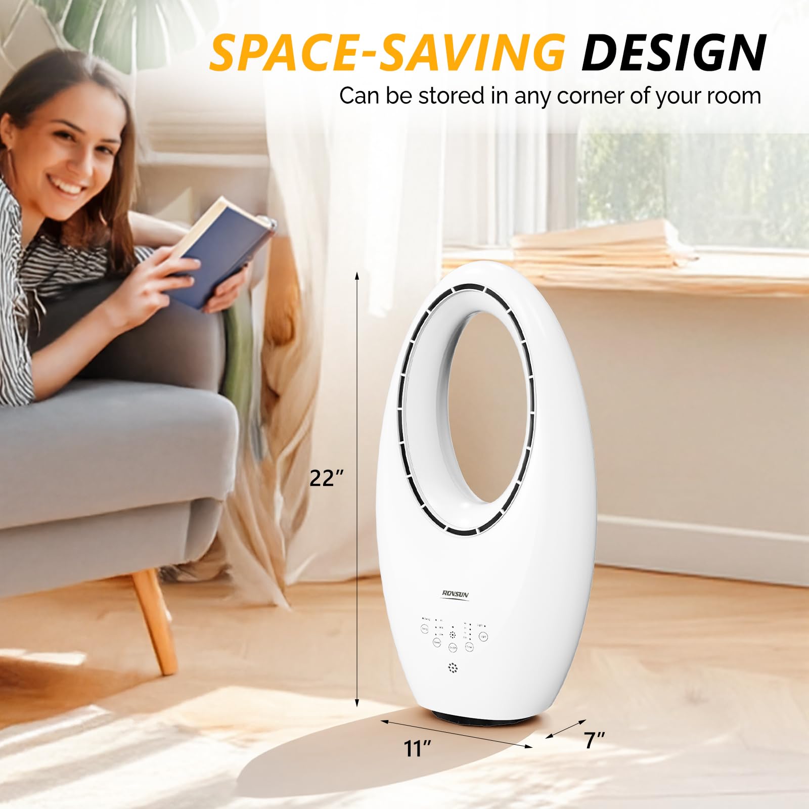 ROVSUN 22" 60W 110V Tower Fan with 3 Speeds