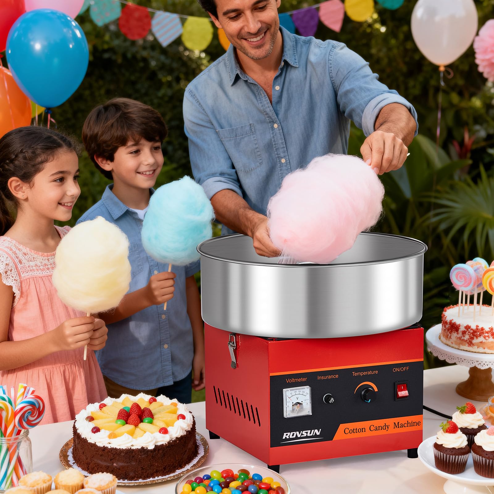 ROVSUN 15" Cotton Candy Machine Red