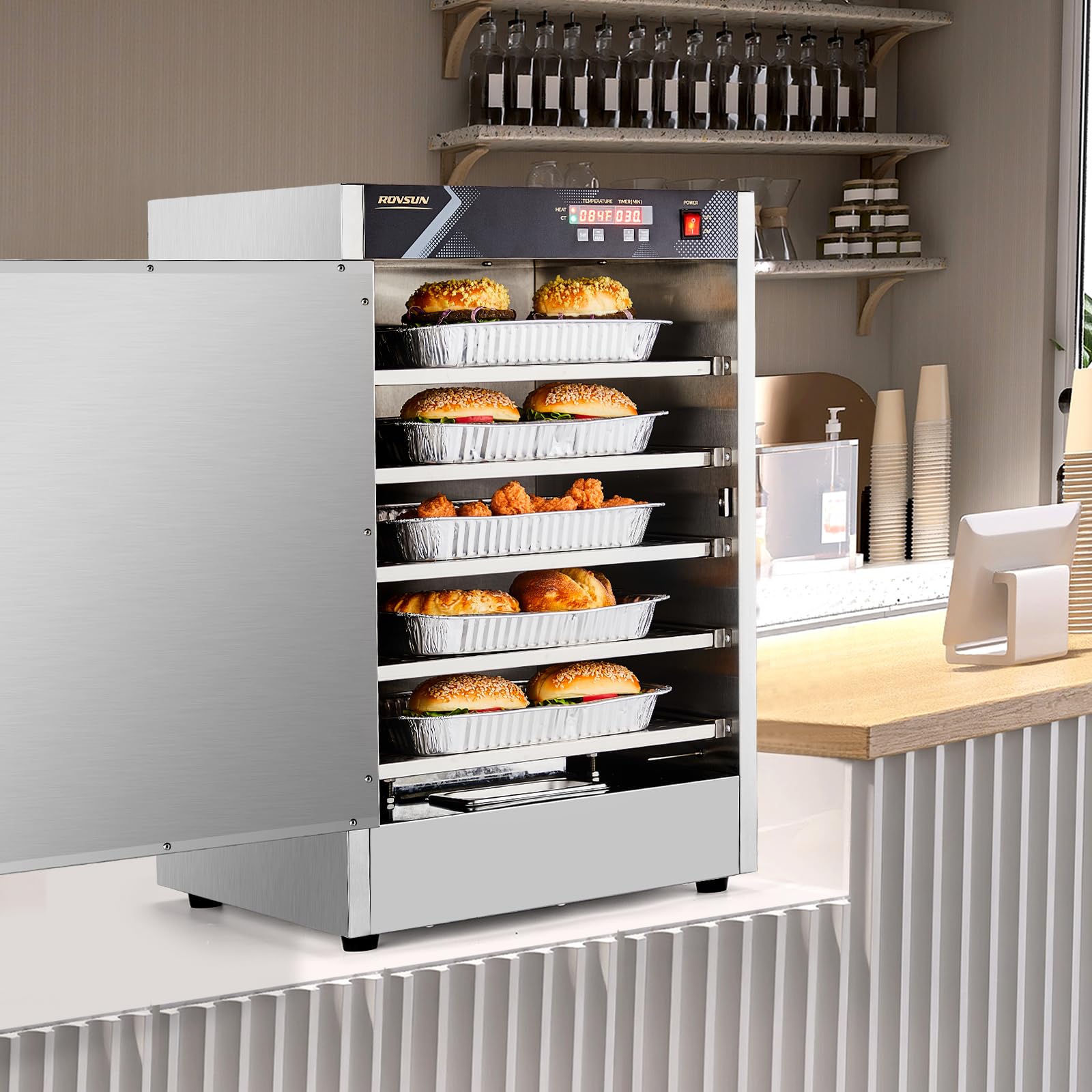 ROVSUN 5-Tier 19" Hot Food Warmer Holding Cabinet