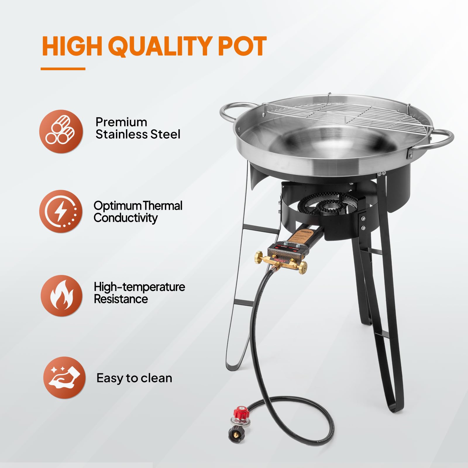 ROVSUN 23" Concave Comal Set with 80,000 BTU Propane Stove