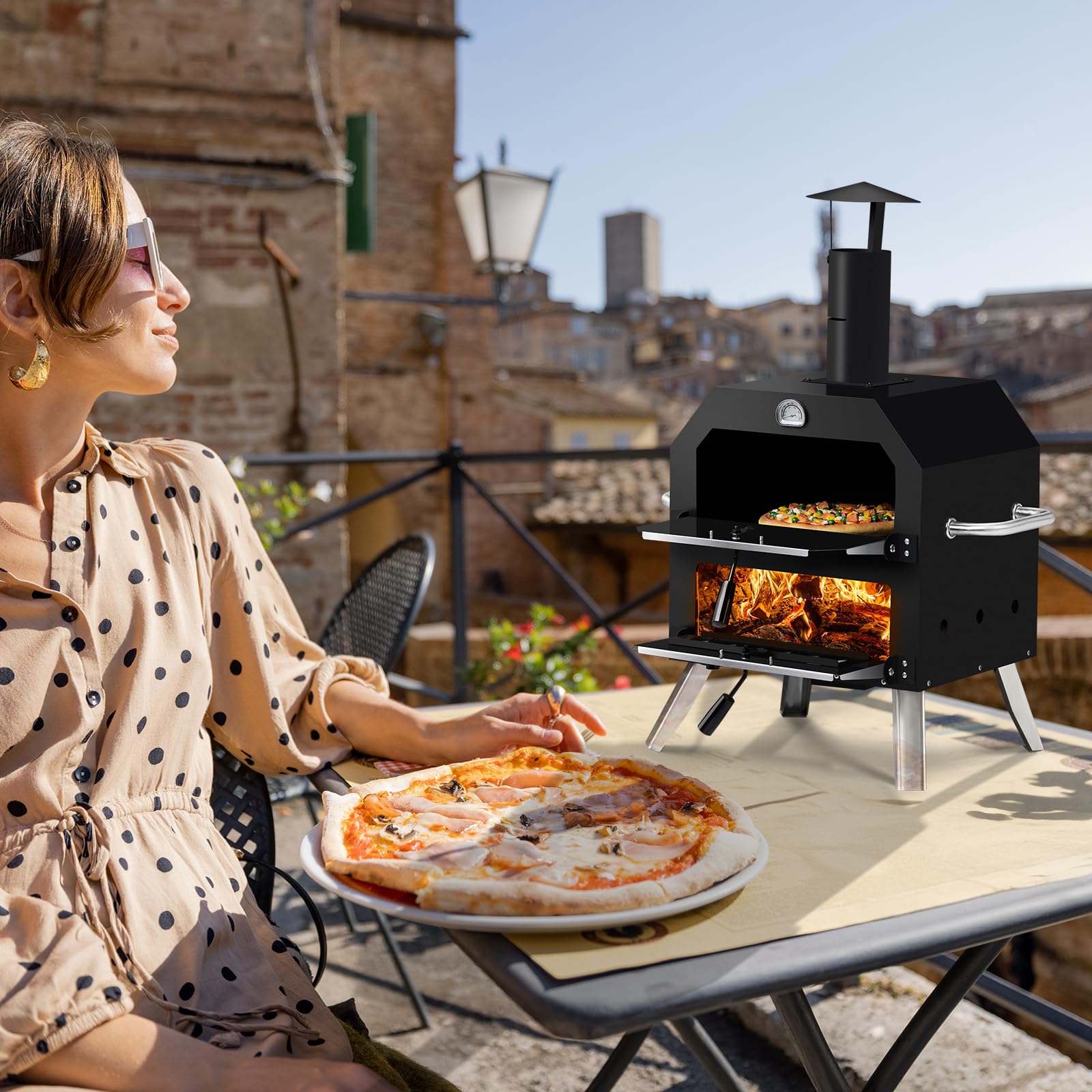 ROVSUN 12" Outdoor Countertop Pizza Oven