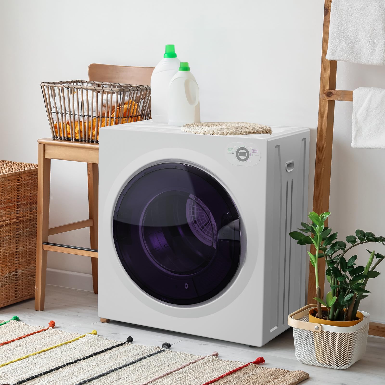 ROVSUN 2.6 Cu.Ft. 1,400W 110V Tumble Clothes Dryer with LCD Control Panel