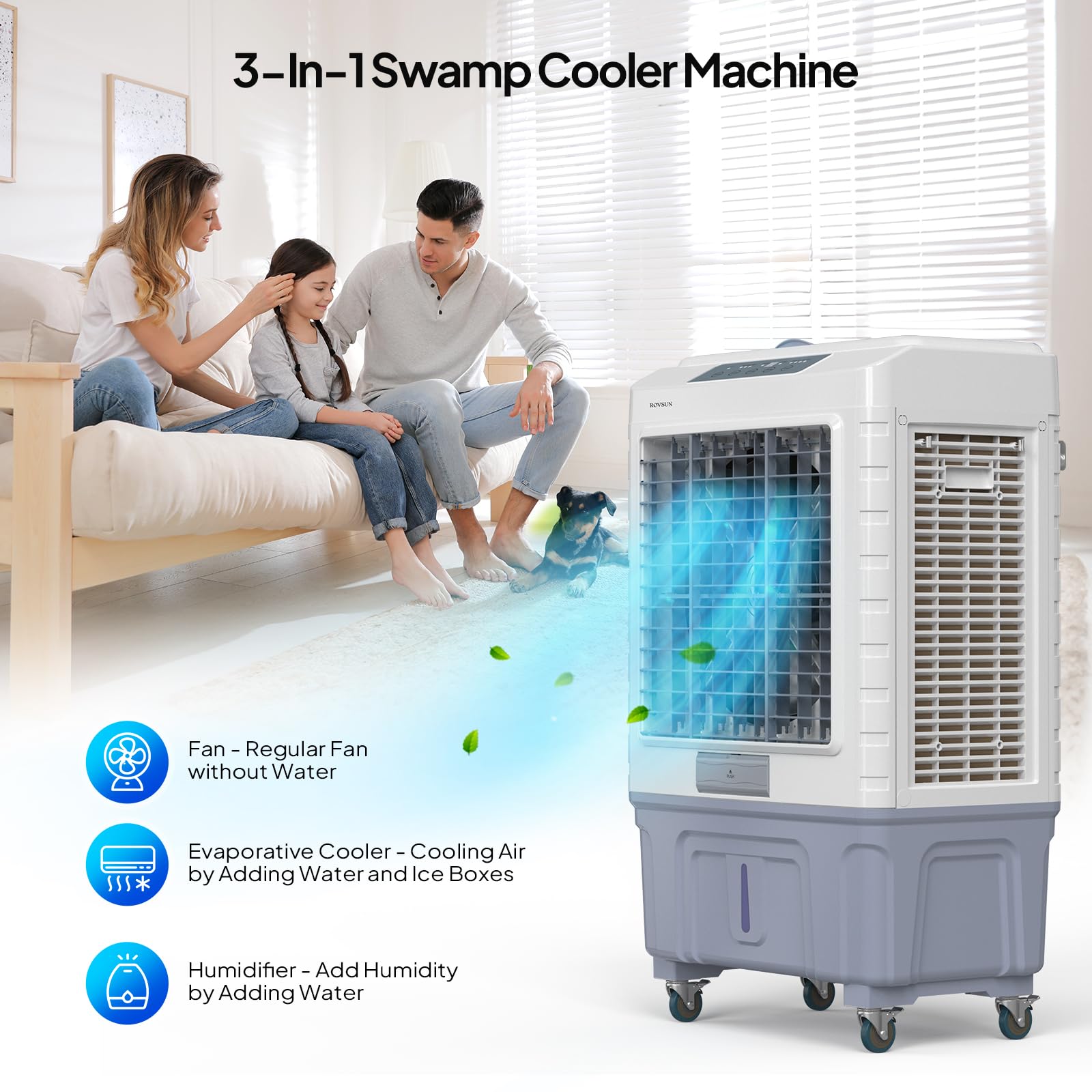 ROVSUN 13.2 Gal Portable Evaporative Air Cooler with Remote Control