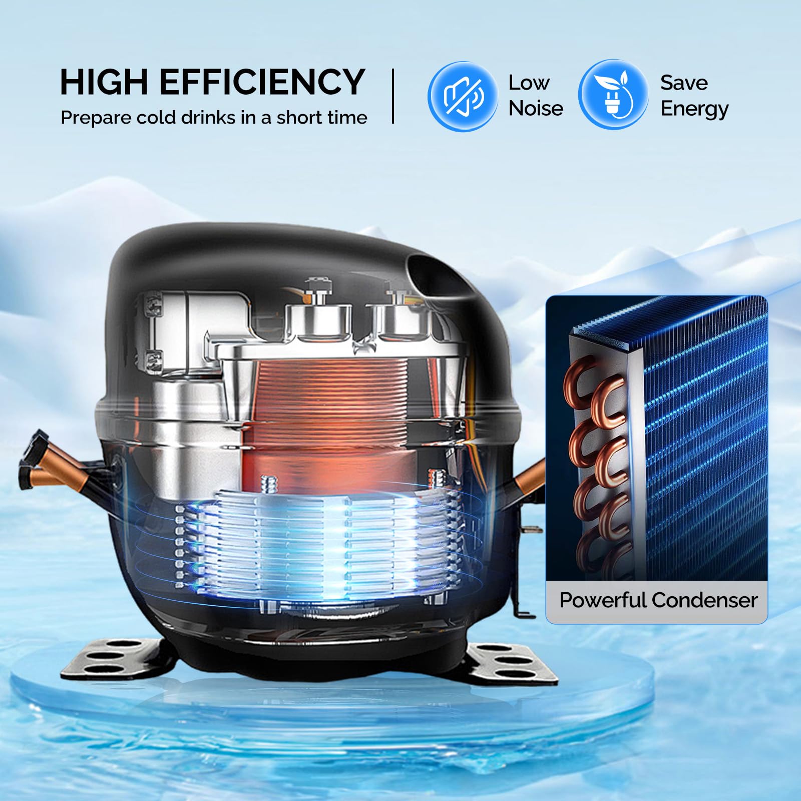 ROVSUN 14.4 Gallon 325W 110V 3 Tank Refrigerated Beverage Dispenser for Juice & Cold Drink