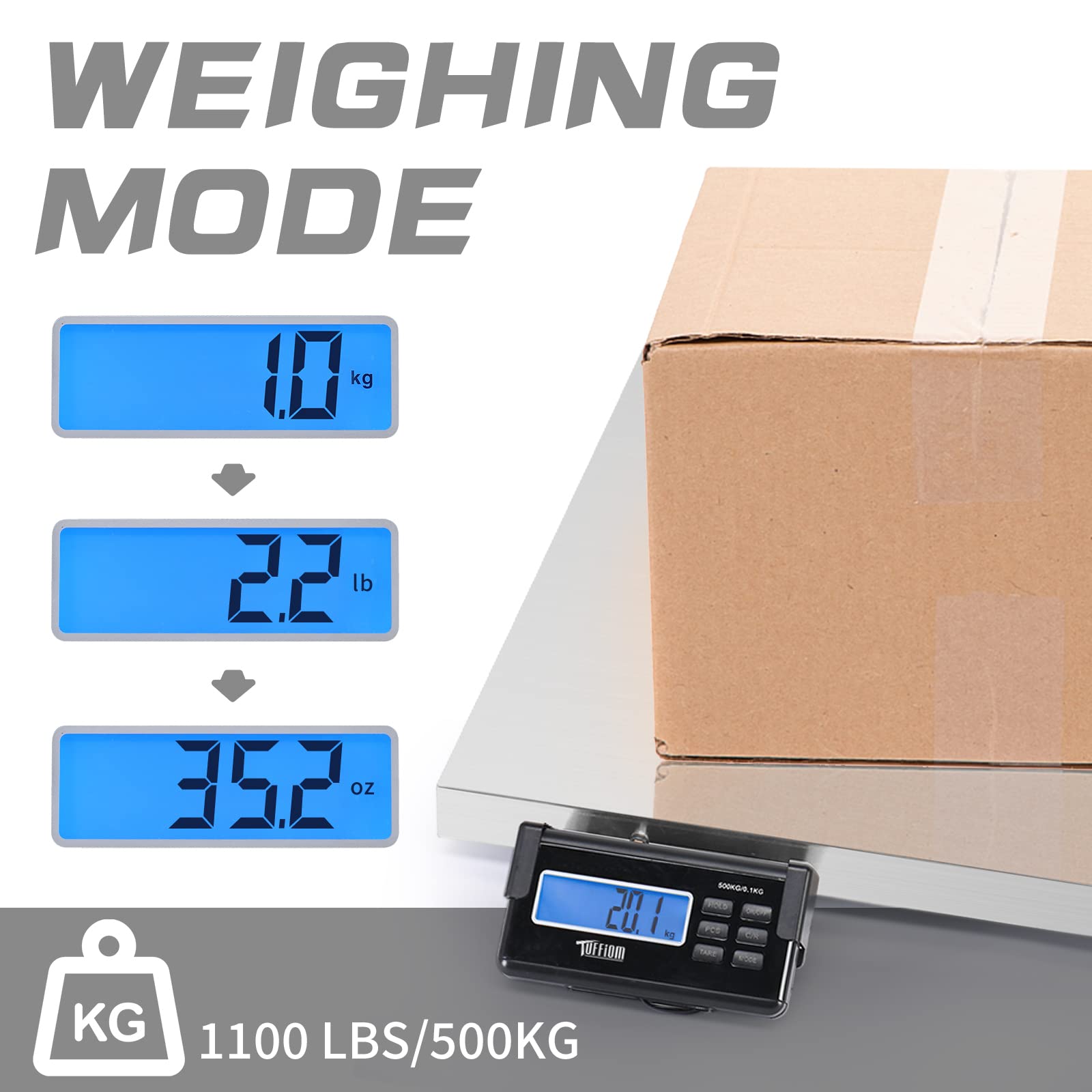1100 LBS x 0.2 LBS Livestock Scale Electronic Platform Scale for Dog Goat Sheep Silver