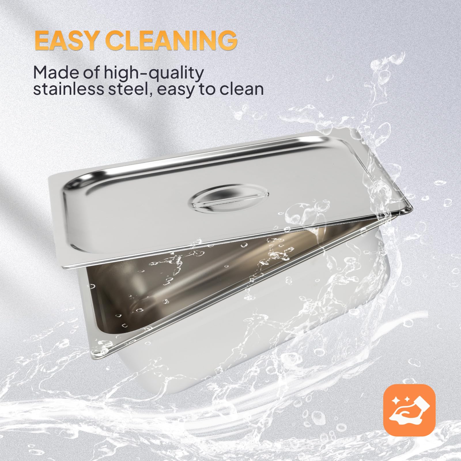 ROVSUN 2-Pack 1/2 Half Size Steam Table Pan with Lid
