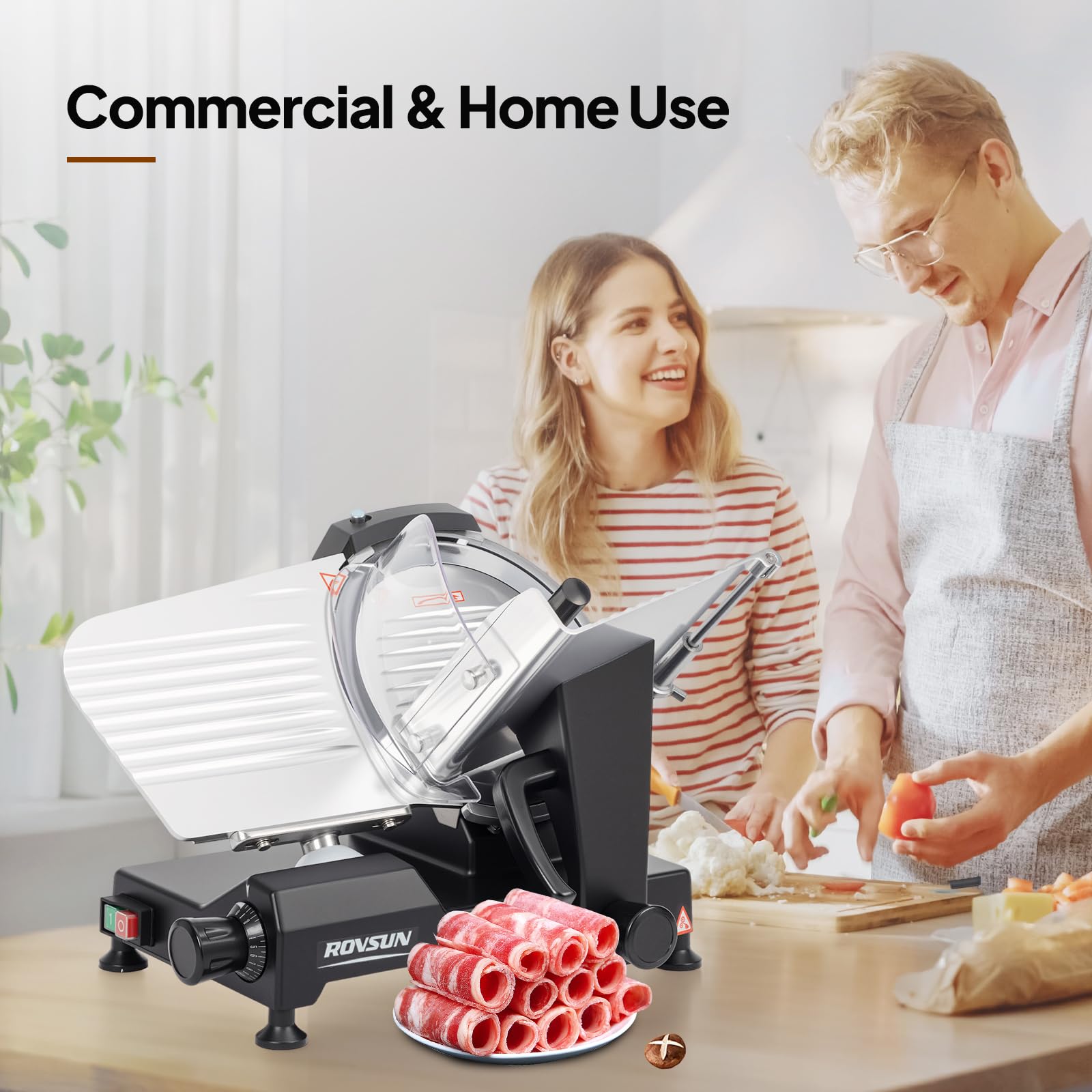 ROVSUN 10" 300W 110V Manual Gravity Feed Meat Slicer Black