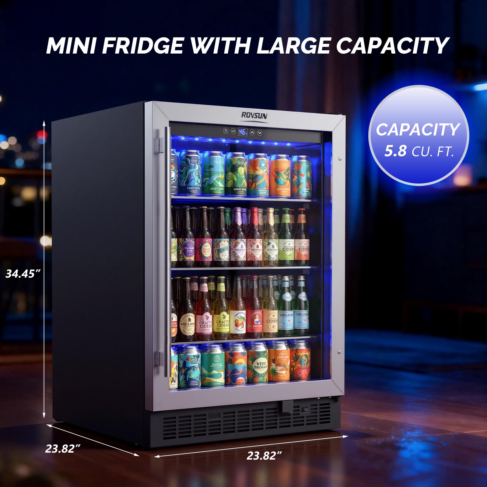 ROVSUN 154 Cans 24" Wide Beverage Refrigerator Cooler Countertop