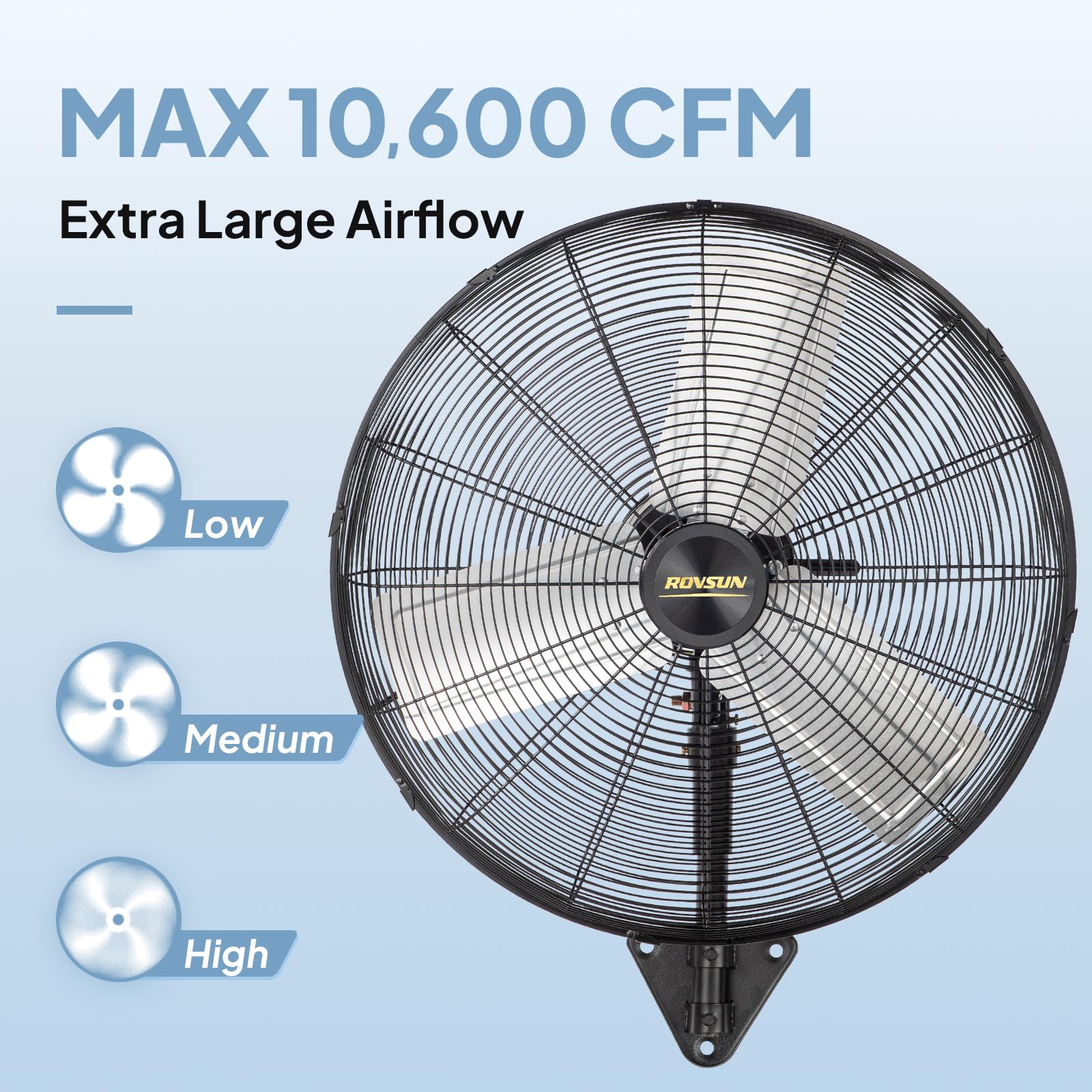 ROVSUN 30" 220W 110V Industrial Wall Mounted Fan for Garage, Gym