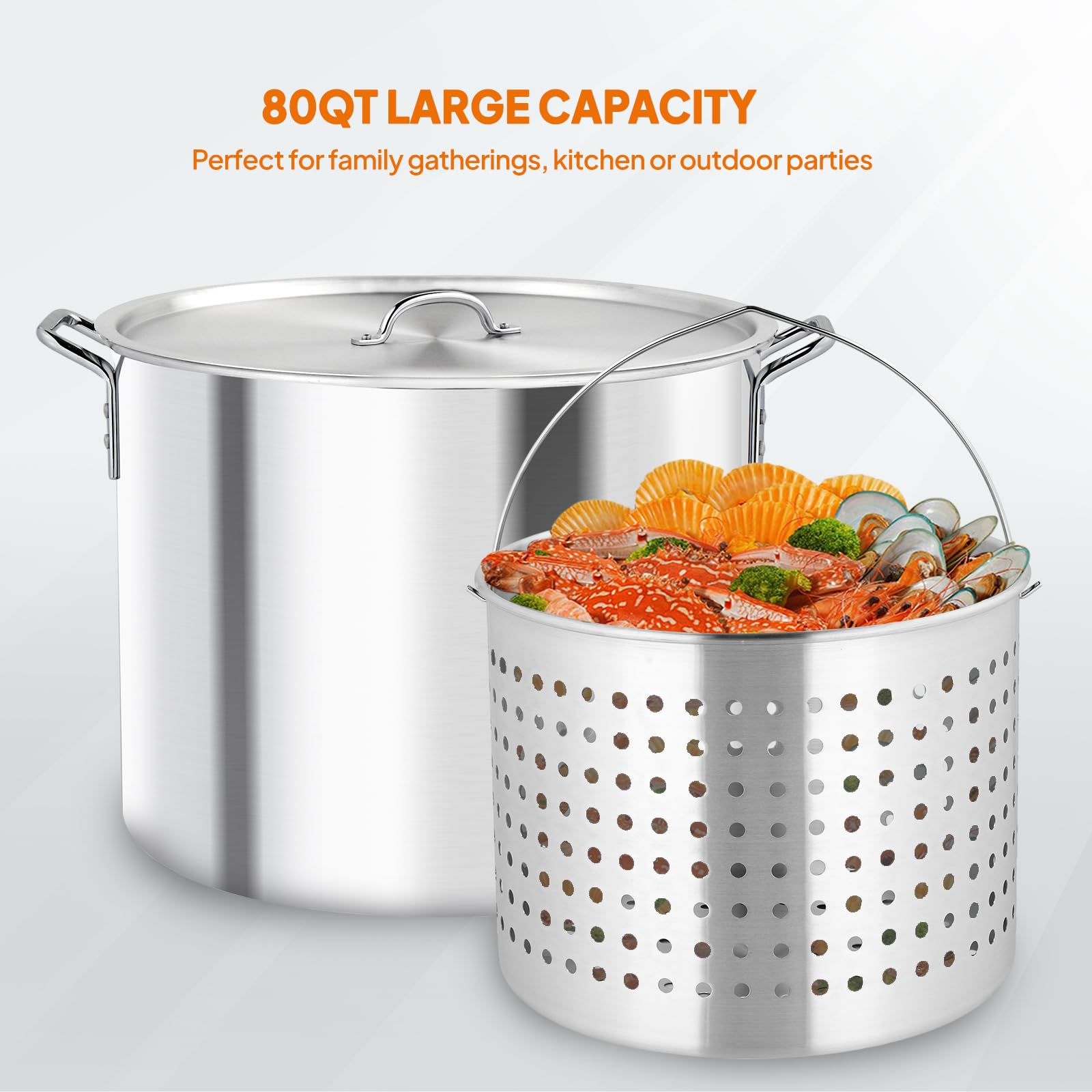 ROVSUN 80 QT Turkey Fryer with 150,000 BTU Propane Burner