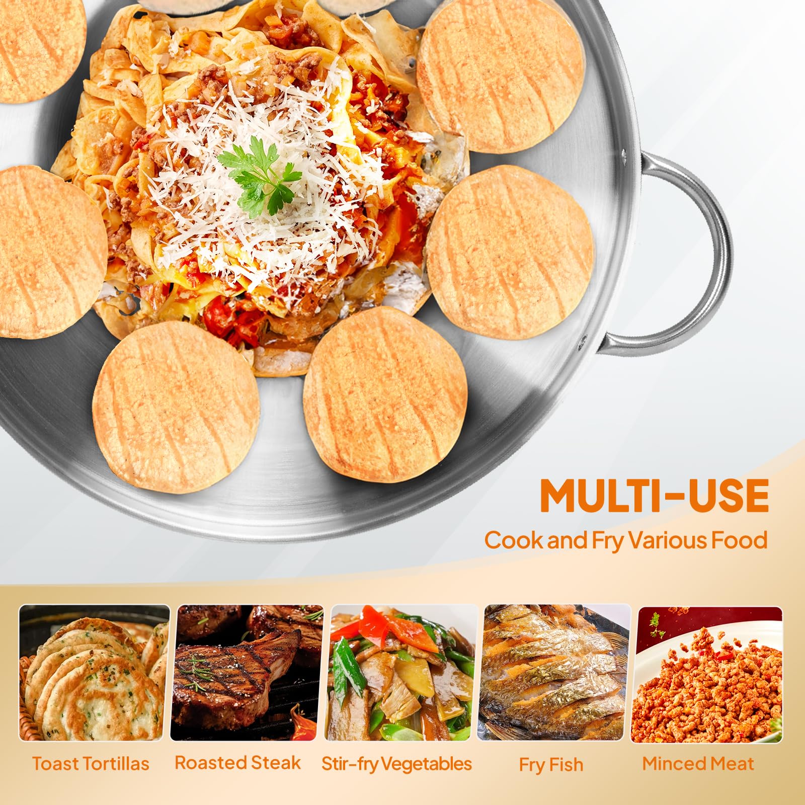 ROVSUN 23" Concave Comal Set with 80,000 BTU Propane Stove