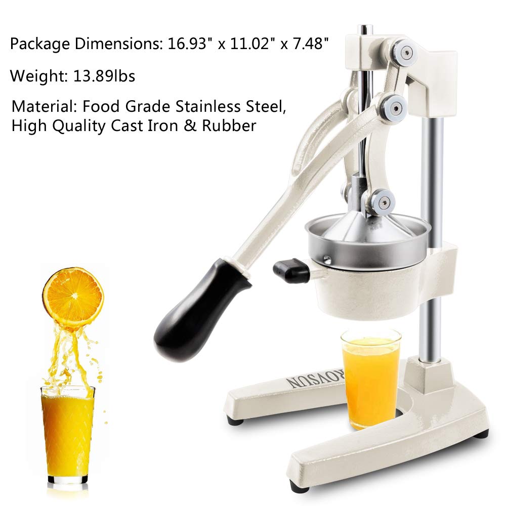 ROVSUN Commercial Manual Citrus Juicer Heavy Duty White