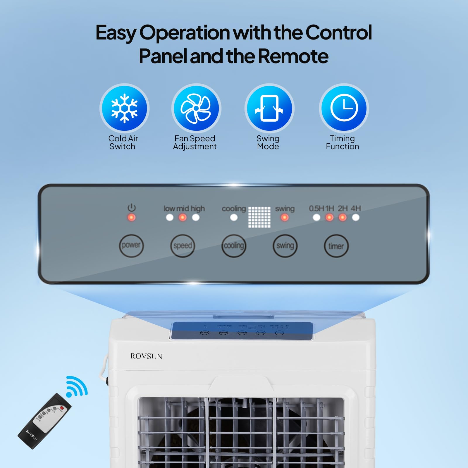 ROVSUN 10.5 Gal Portable Evaporative Air Cooler with Remote Control