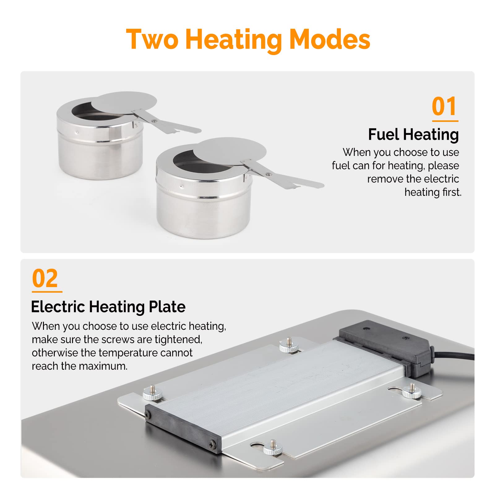 ROVSUN 9 QT 2 In 1 Fuel & Electric Roll Top Chafing Dish Set