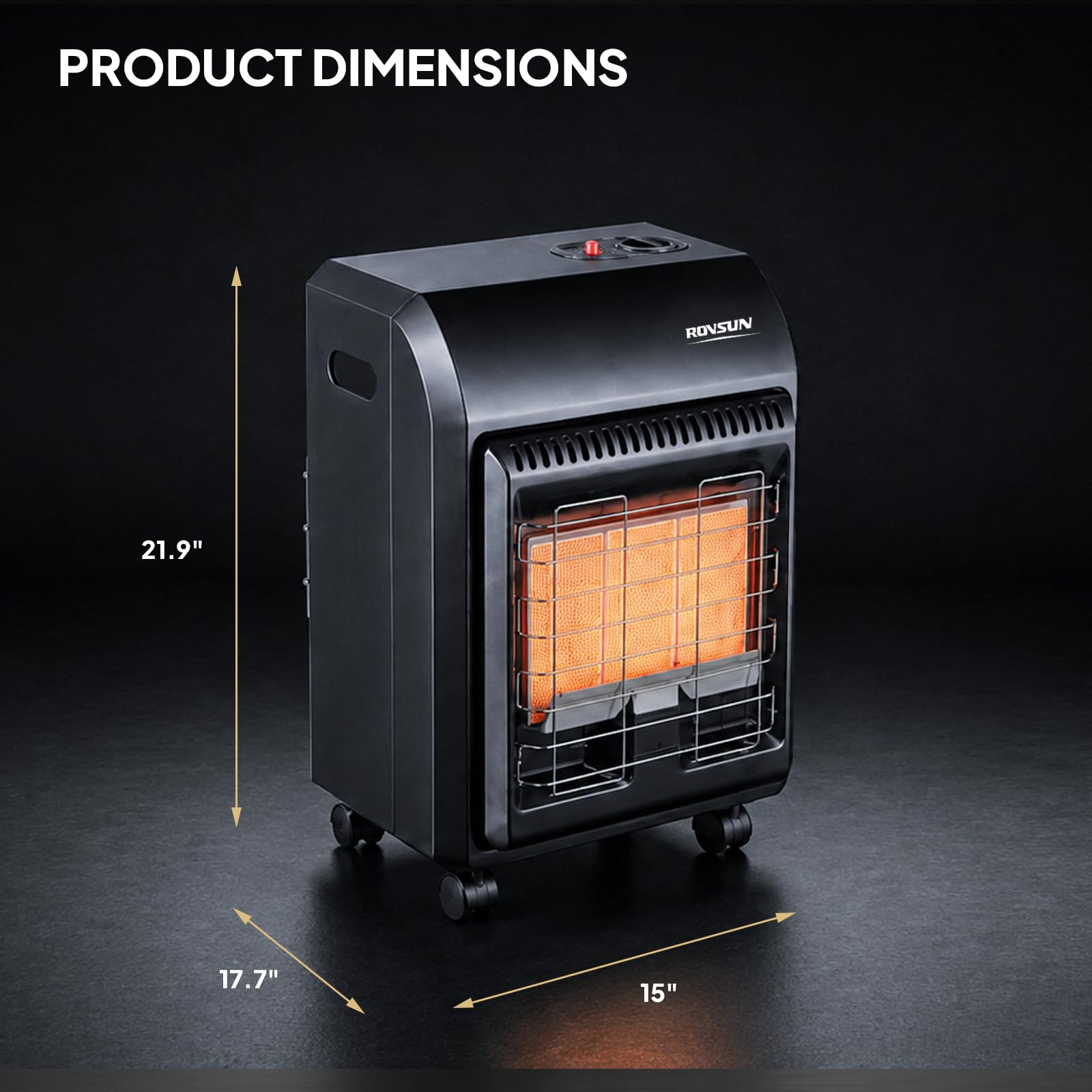 ROVSUN 18000 BTU Propane Heater Radiant with Regulator & Hose
