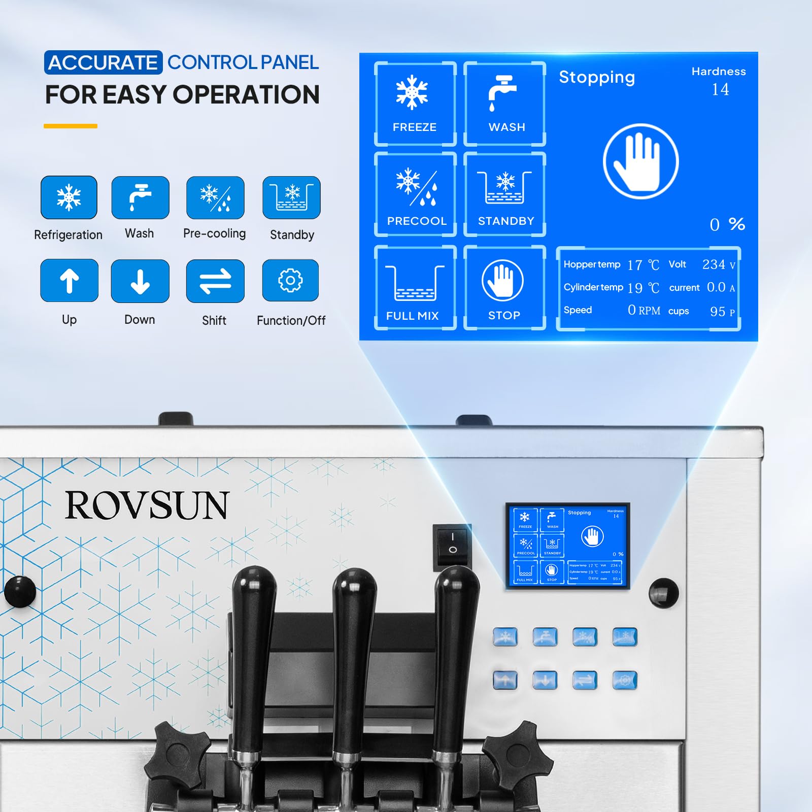 ROVSUN 6.6 Gallon 2600W 220V Ice Cream Machine with Wheels