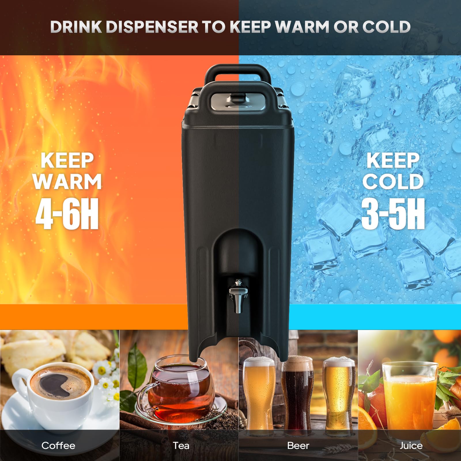 ROVSUN 5 Gallon Insulated Beverage Dispenser with 20 Cups