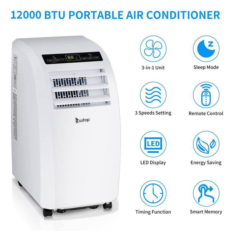 ROVSUN 12000 BTU WiFi Enabled Portable Air Conditioner with Installation Kit