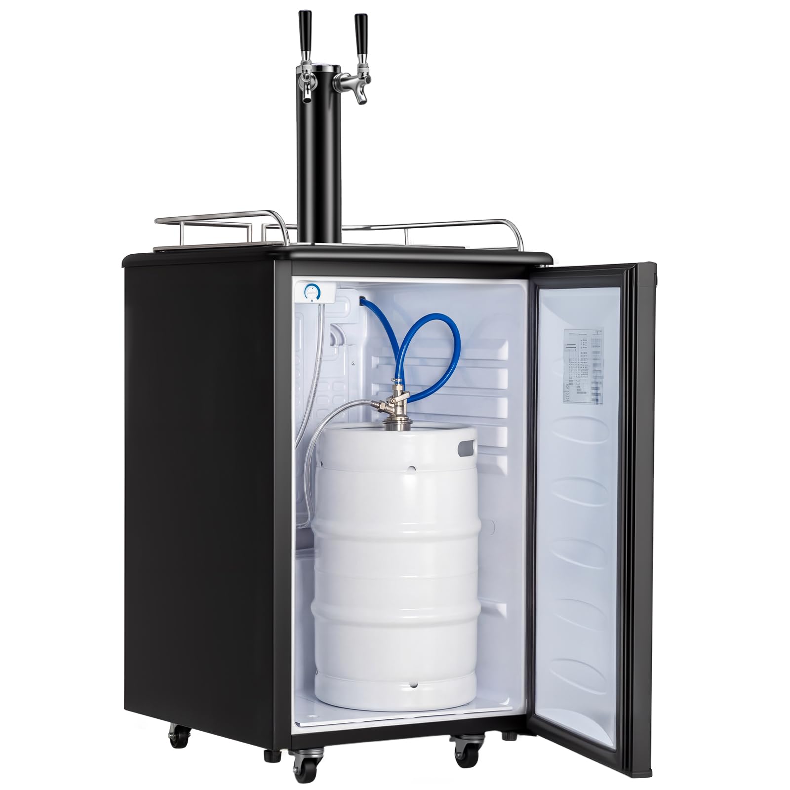 ROVSUN 5.4 Cu.Ft. Dual Tap Kegerator Beer Dispenser Black