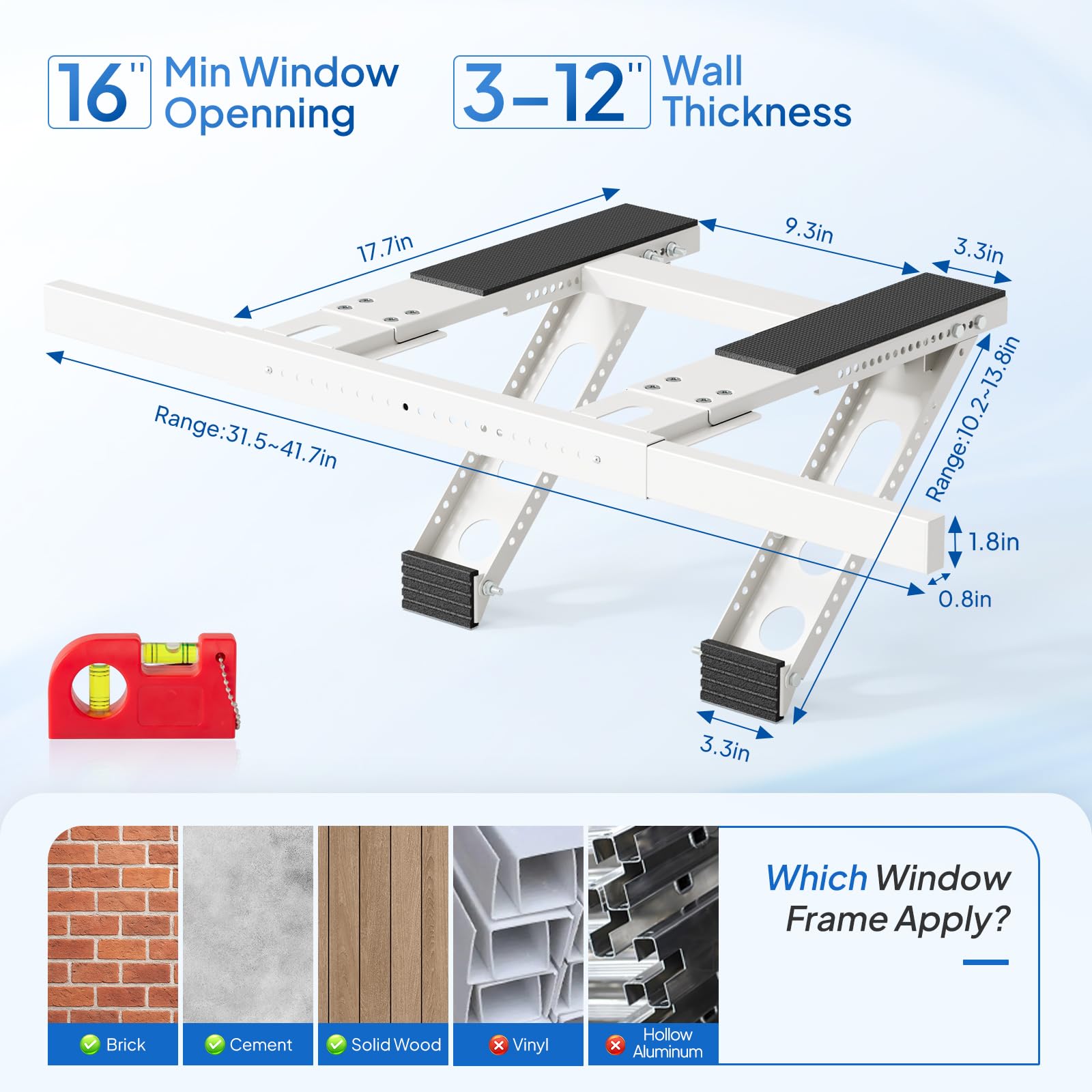 ROVSUN No-Drill Heavy Duty Steel Support Bracket for Window Air Conditioner