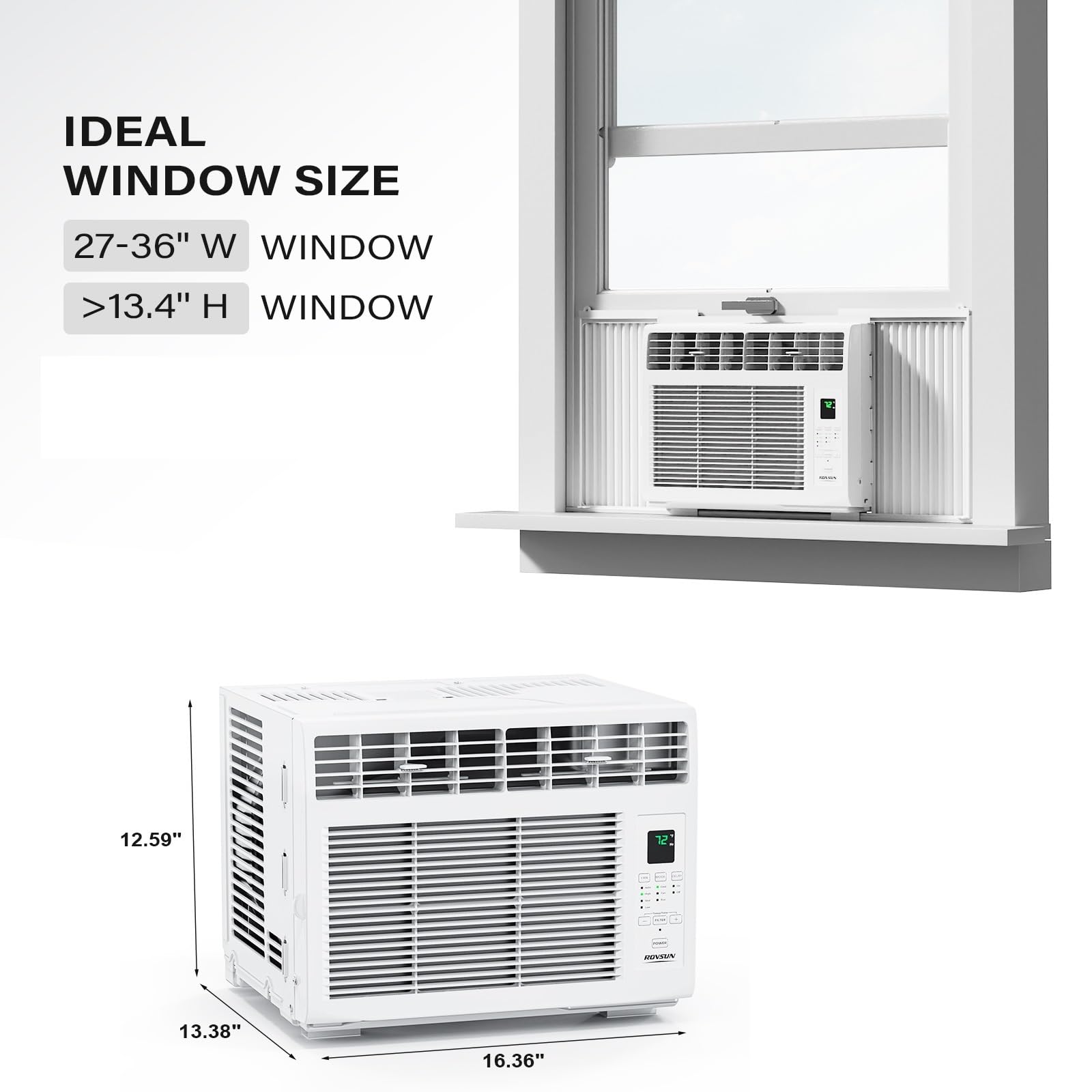 ROVSUN 5000 BTU 115V Window Air Conditioner with Remote & Timer